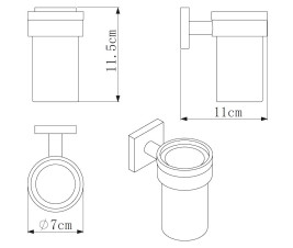 Держатель Rainbowl CUBE 2784 одинарный + стакан
