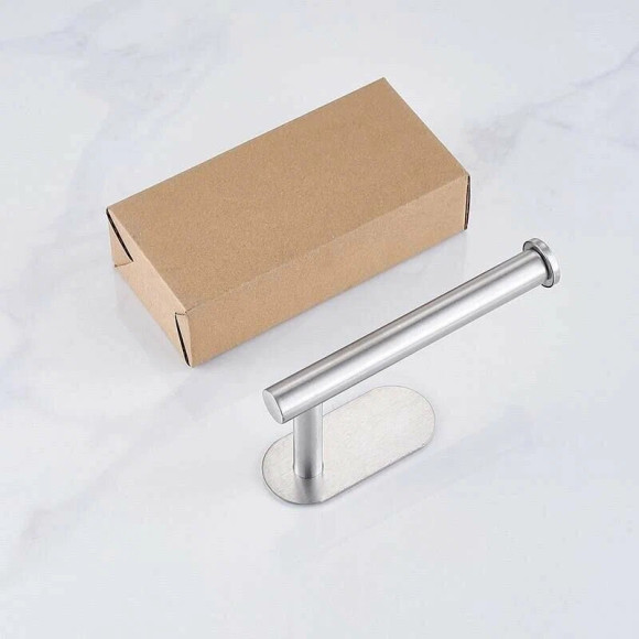 Держатель der1ch для туалетной бумаги, самоклеящийся, настенный, металлический, без сверления, серебристый