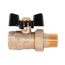 Кран шаровый WaterMark Wm123-1/2 Американка 1/2", черная ручка