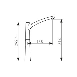 Смеситель KAISER 49144 Stick для кухни, хром (картридж 6202)