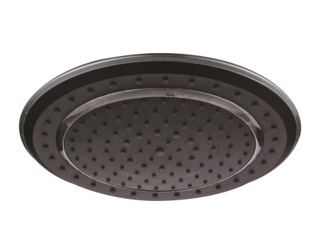 Душевая лейка KAISER SH-200 Black стационарная, круглая, пластик, 1 режим, Ø230 мм, Чёрный матовый