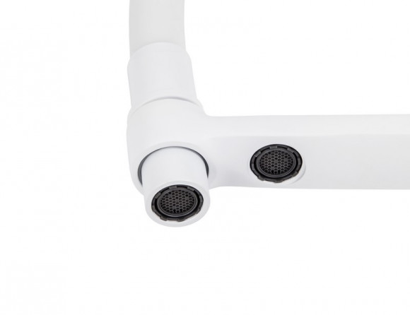 Смеситель для кухни с краном для питьевой воды VIKO V-5604 Ø35 с белым гибким изливом White (латунь) Смеситель для кухни с краном для питьевой воды VIKO V-5604 Ø35 с белым гибким изливом White (латунь)