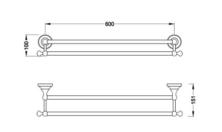 Полотенцедержатель двойной 60 см SCHEIN GOLD (7053040VF)