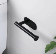 Держатель der1bl для туалетной бумаги, самоклеящийся, настенный, металлический, без сверления, черный