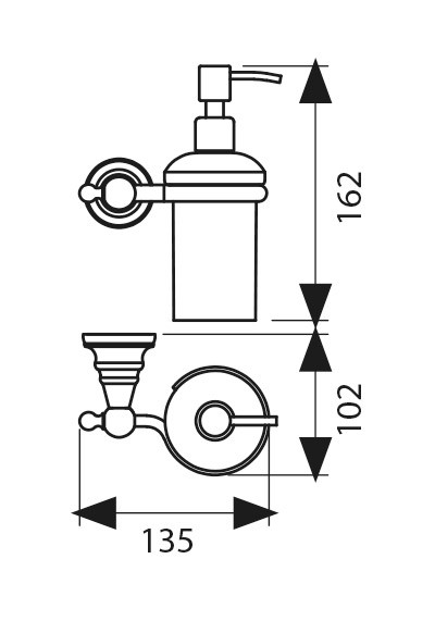 Дозатор KAISER KH-4210 Arno для жидкого мыла, настенный, бронза