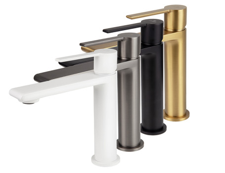 Смеситель KAISER 05311-15 Serio для раковины, неповоротный, воронёная сталь (картридж 6202)