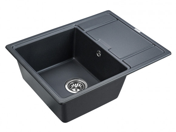 Мойка кварцевая WEIMAR, PM216550-BLM, черный металлик, 650х500 мм, Paulmark
