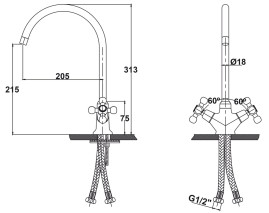 Смеситель KAISER 11153 Carlson для кухни 