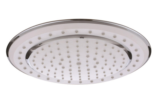 Душевая лейка KAISER SH-200 стационарная, круглая, пластик, 1 режим, Ø230 мм, Белый матовый