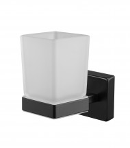 Держатель Rainbowl CUBE 2784-5BP одинарный + стакан квадратный черный матовый 