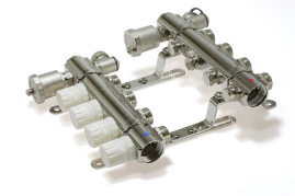 Коллекторная группа без расходомеров и кранов TIM 1", 4 хода, латунь