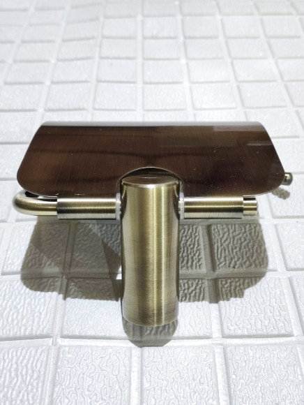 Уценка 1 Держатель туалетной бумаги HB8403-4 с крышкой Бронза