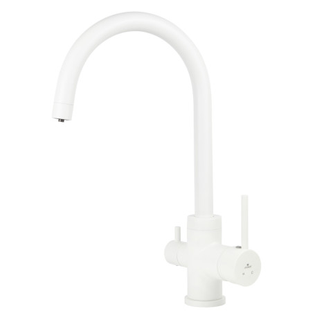 Смеситель KAISER 26744-4 Merkur для кухни, с краном для питьевой воды, белый матовый