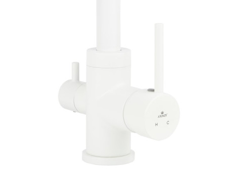 Смеситель KAISER 26744-4 Merkur для кухни, с краном для питьевой воды, белый матовый