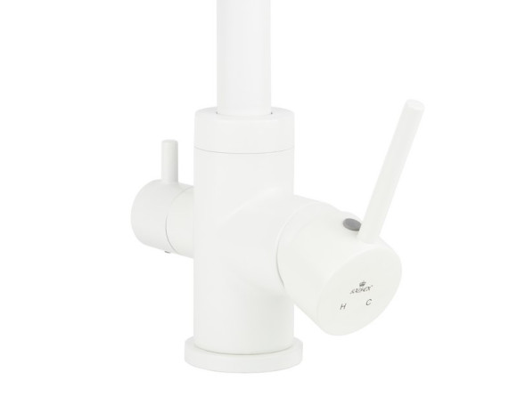 Смеситель KAISER 26744-4 Merkur для кухни, с краном для питьевой воды, белый матовый