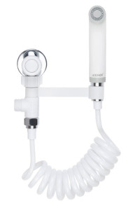 Гигиенический набор KAISER SH-352 для биде: лейка, шланг ПВХ, кронштейн, латунный угловой кран, Белый