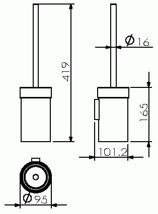Ерш для унитаза Langberger хромированный напольный 28027C