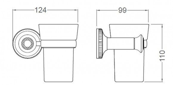 Стакан для зубных щеток керамический к стене SCHEIN (7066011)