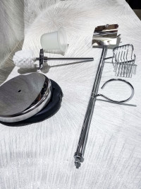 Уценка 1 Держатель (стойка) VIKO V-466 3 в 1: бумага, освежитель, ёршик, h=79cм, латунь, хром