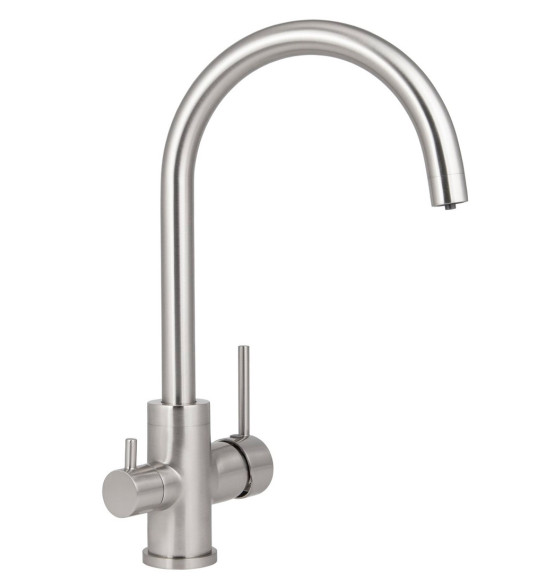 Смеситель KAISER 26744-5 Merkur для кухни, с краном для питьевой воды, серебро