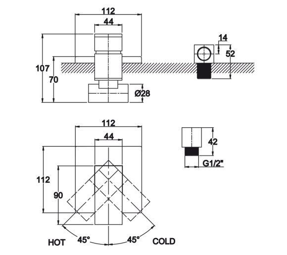 Смеситель KAISER 34177-1 Sonat для ванны, скрытого монтажа