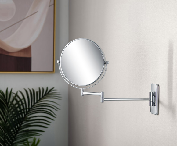 Зеркало косметическое SCHEIN увеличение 5х поворотное к стене хром (9341CH) Зеркало косметическое SCHEIN увеличение 5х поворотное к стене хром (9341CH)