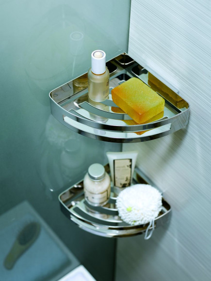 Полка Langberger угловая одноэтажная хромированная 75260