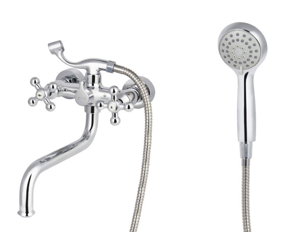 Смеситель KAISER 11255 Carlson Lux для ванны (кран-букса 6142, дивертор 6057) Смеситель KAISER 11255 Carlson Lux для ванны (кран-букса 6142, дивертор 6057)