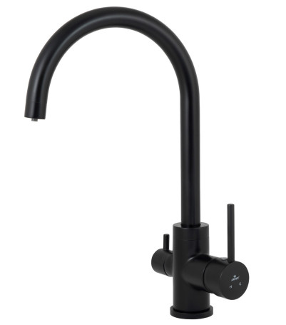 Смеситель KAISER 26744-9 Merkur для кухни, с краном для питьевой воды, черный матовый