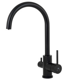 Смеситель KAISER 26744-9 Merkur для кухни, с краном для питьевой воды, черный матовый
