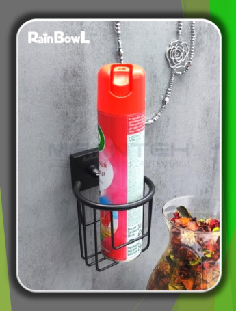 Держатель Rainbowl LONG "Сетка" для ванной 2732-BP освежителя воздуха настенный черный матовый