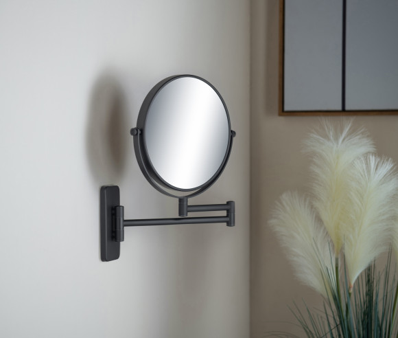 Зеркало косметическое SCHEIN увеличение 5х поворотное к стене черное (9341MB) Зеркало косметическое SCHEIN увеличение 5х поворотное к стене черное (9341MB)