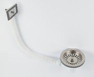 Выпуск VIKO VS-412 для сифона 3-1/2" с решёт. из нерж. стали и квад. гориз. переливом 