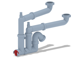 Сифон АНИ Пласт F3520 F-серия 3 1/2*40 двойной с отводом для стиральной машины, без выпуска