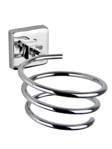 Держатель фена Rainbowl 2735-1 CUBE "Укороченный" для ванной настенный хром Держатель фена Rainbowl 2735-1 CUBE "Укороченный" для ванной настенный хром