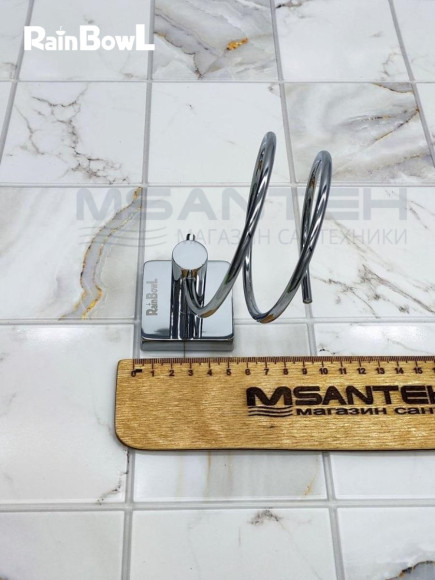 Держатель фена Rainbowl 2735-1 CUBE "Укороченный" для ванной настенный хром Держатель фена Rainbowl 2735-1 CUBE "Укороченный" для ванной настенный хром