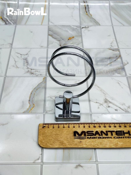 Держатель фена Rainbowl 2735-1 CUBE "Укороченный" для ванной настенный хром Держатель фена Rainbowl 2735-1 CUBE "Укороченный" для ванной настенный хром