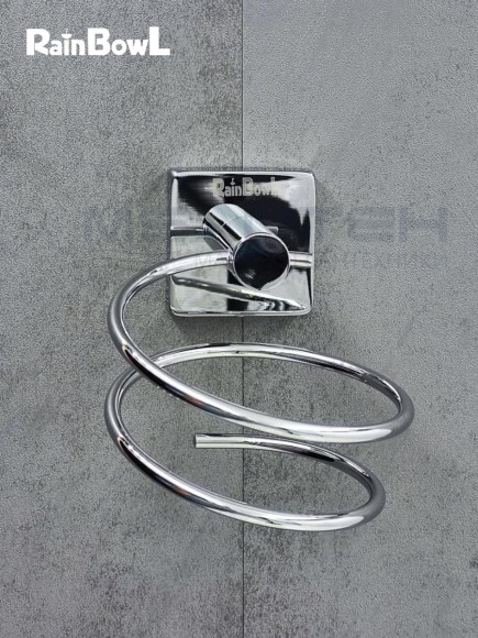 Держатель фена Rainbowl 2735-1 CUBE "Укороченный" для ванной настенный хром Держатель фена Rainbowl 2735-1 CUBE "Укороченный" для ванной настенный хром