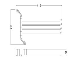 Полотенцедержатель SCHEIN "рога" 4-е (12844)