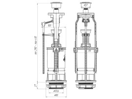 Сливной механизм АНИ Пласт WC7030 эконом (кнопка хром)