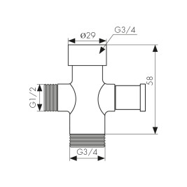 Дивертор KAISER 6516 (316) 3/4" - 3/4" - 1/2"
