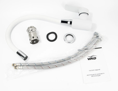 Смеситель для кухни VIKO V-7758 Ф35 White, латунь