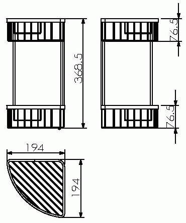 Полка Langberger угловая хромированная к стене 2-х этажная 70262