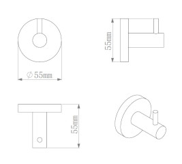 Крючок Rainbowl LONG для ванной 2227-8 одинарный хром 