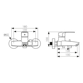 Смеситель KAISER 68022 Guss для ванны (дивертор 6068)