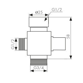 Дивертор KAISER 6519 (319) EURO 1/2" - 1/2" - 3/4"
