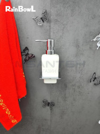 Диспенсер Rainbowl 2788-5 CUBE для ванной керамика настенный хром