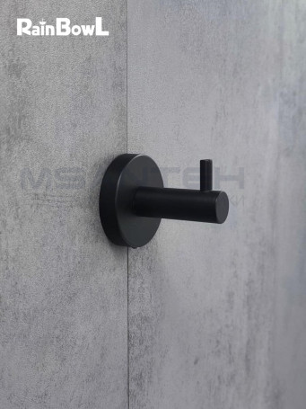 Крючок Rainbowl LONG для ванной 2227-8BP одинарный чёрный матовый
