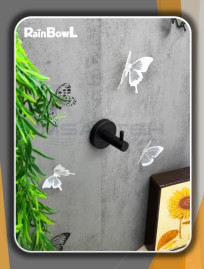 Крючок Rainbowl LONG для ванной 2227-8BP одинарный чёрный матовый