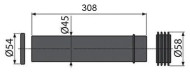 Патрубок для подвесного унитаза  ф45-308мм ABA